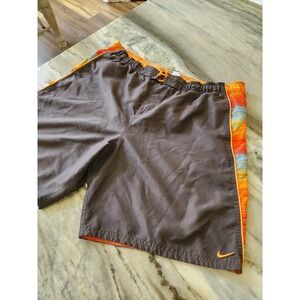 Y2K 90s Nike Mens Swim Trunks Board Shorts XL Striped Side Panels Mesh Liner